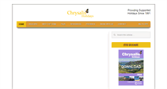 Desktop Screenshot of chrysalisholidays.co.uk